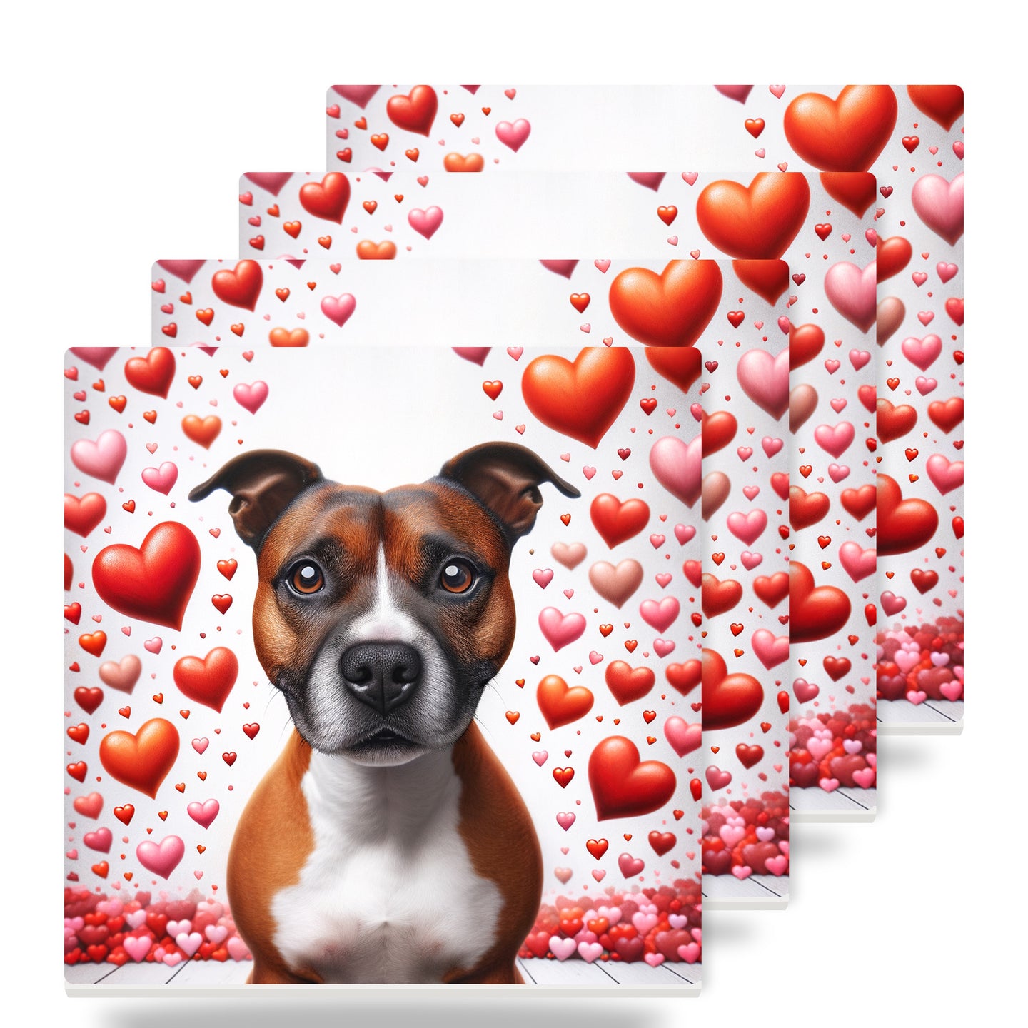 Staffordshire Bull Terrier ceramic coasters set of 4