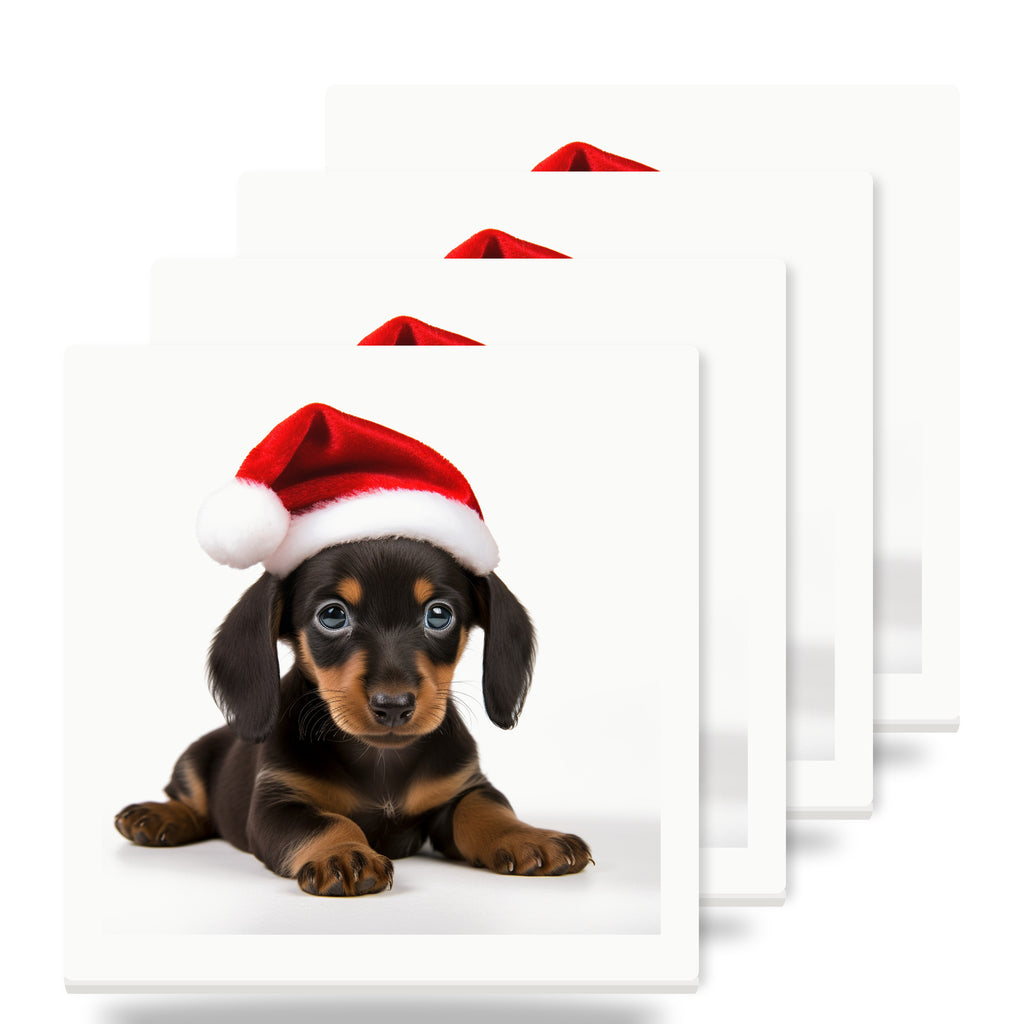 Dachshund Puppy ceramic coasters set of 4