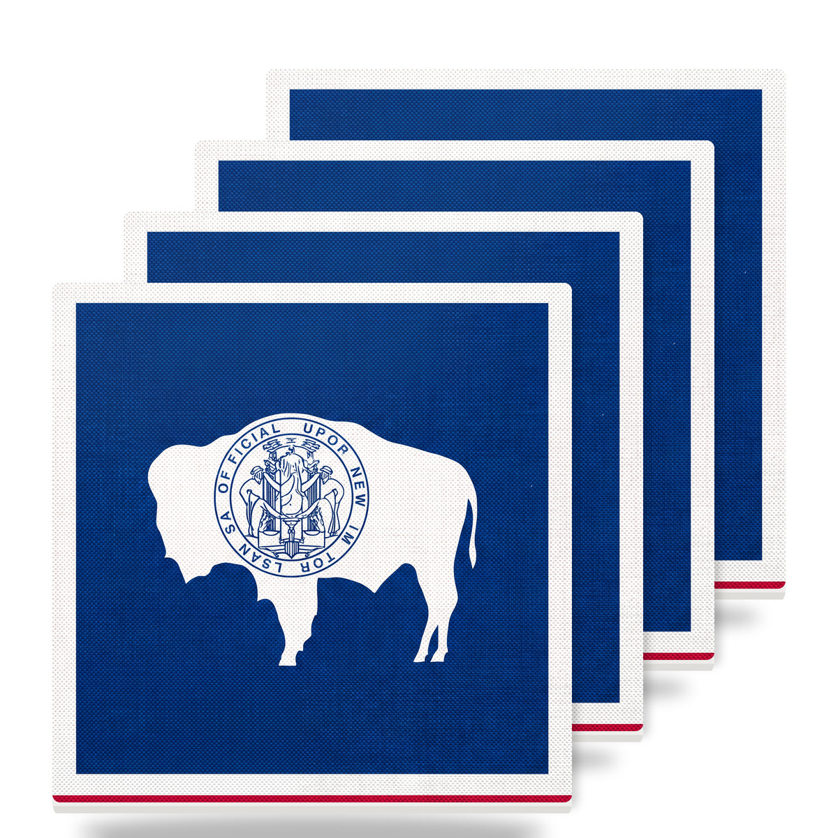 Wyoming State Flag ceramic coasters set of 4