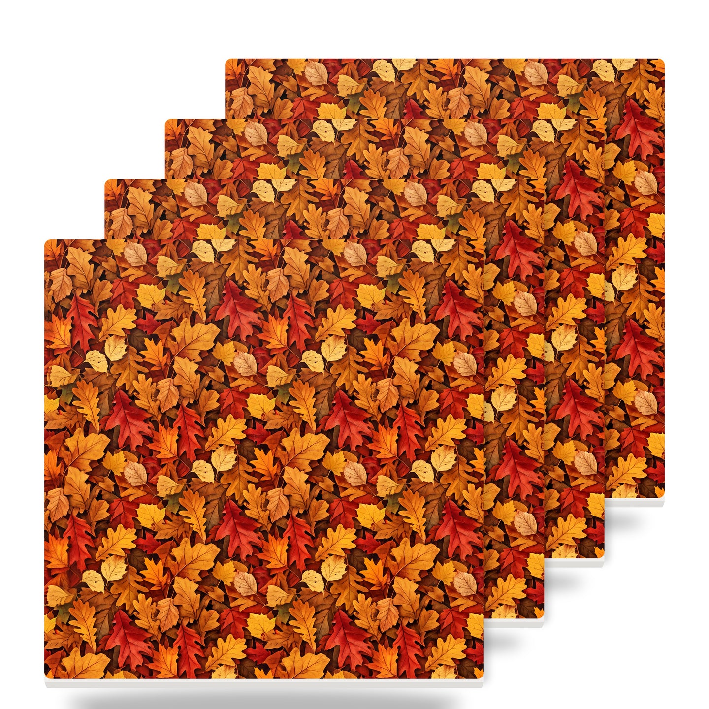 Autumn Leaves ceramic coasters set of 4