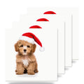 Poodle Puppy ceramic coasters set of 4
