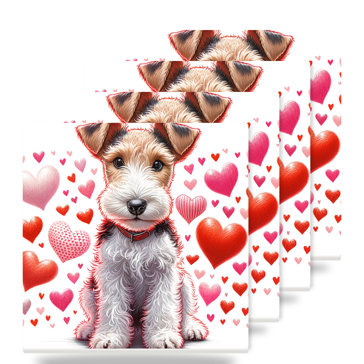 Wire Fox Terrier ceramic coasters set of 4