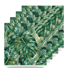Tropical Monstera ceramic coasters set of 4
