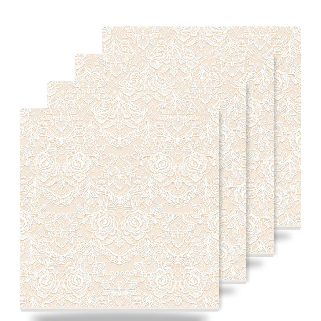 Floral Lace ceramic coasters set of 4