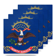 North Dakota State Flag ceramic coasters set of 4