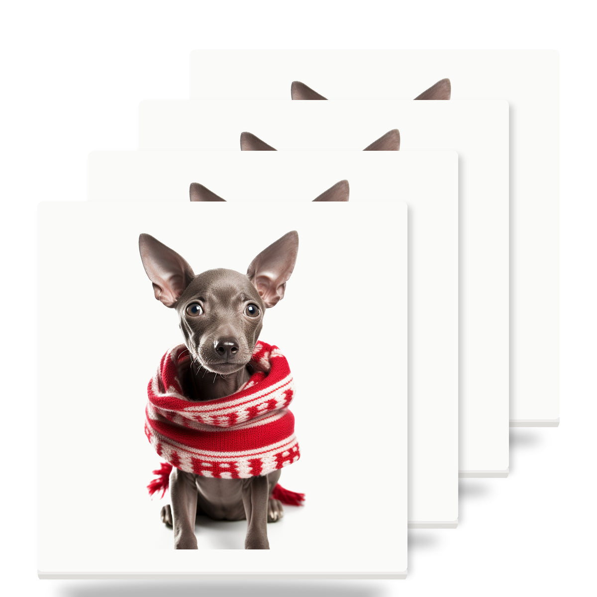 Xoloitzcuintli Puppy ceramic coasters set of 4