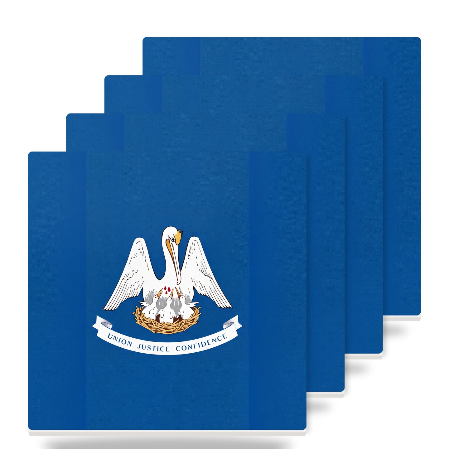 Louisiana State Flag ceramic coasters set of 4