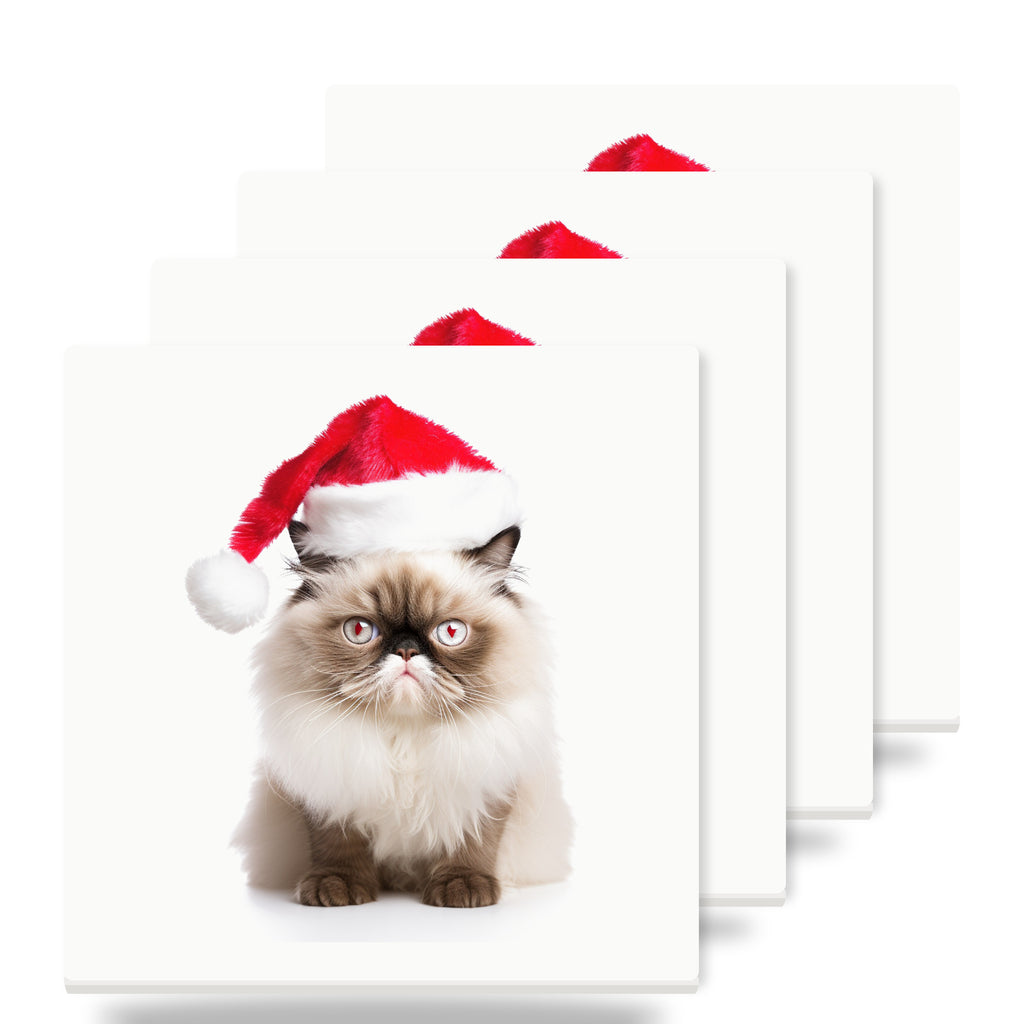 Himalayan Cat ceramic coasters set of 4