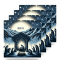 Midnight Blue Nativity ceramic coasters set of 4