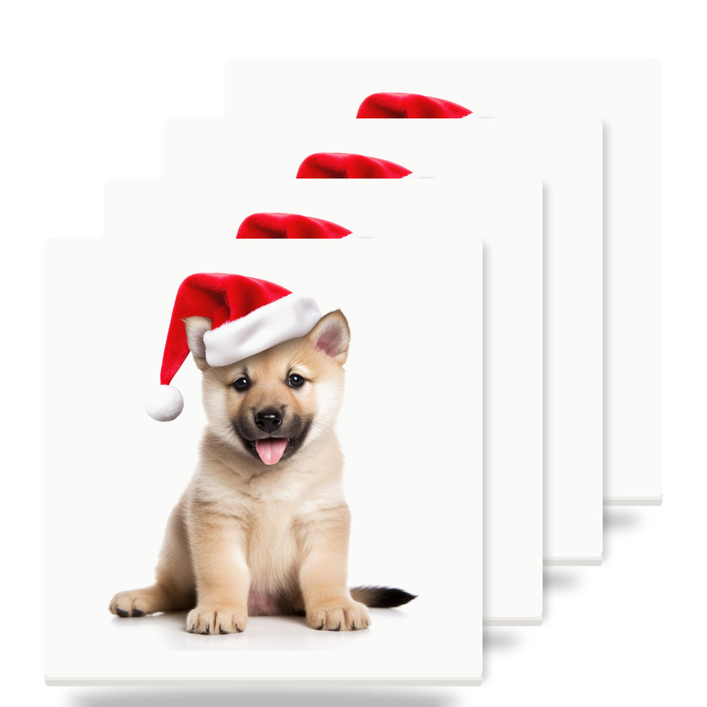 Norwegian Buhund Puppy ceramic coasters set of 4