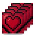 8-Bit Pixel Heart ceramic coasters set of 4