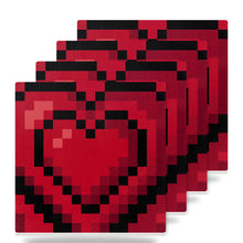 8-Bit Pixel Heart ceramic coasters set of 4
