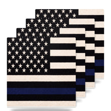 Thin Blue Line Flag ceramic coasters set of 4