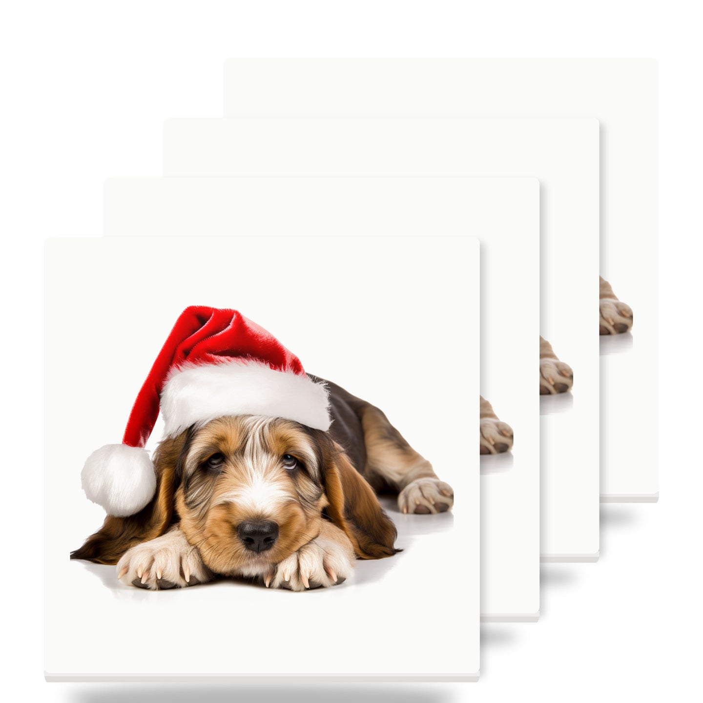 Grand Basset Griffon Vendéen Puppy ceramic coasters set of 4