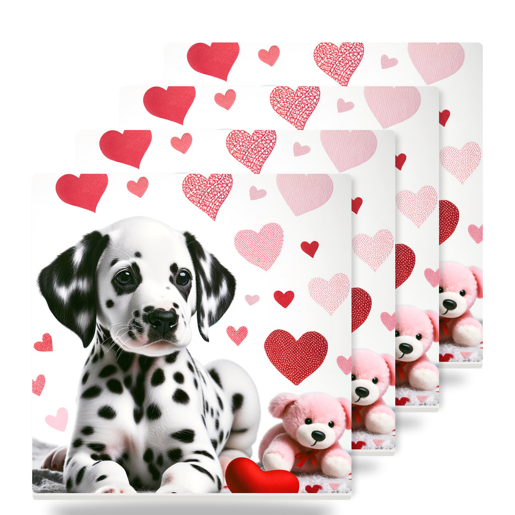 Dalmatian ceramic coasters set of 4