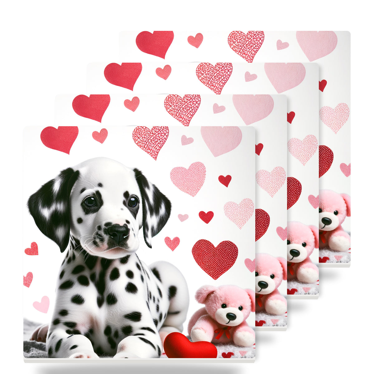 Dalmatian ceramic coasters set of 4