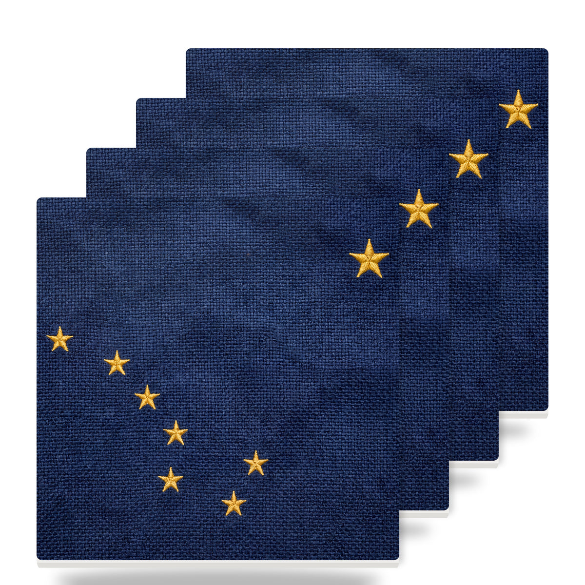 Alaska State Flag ceramic coasters set of 4