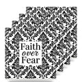 Faith Over Fear ceramic coasters set of 4