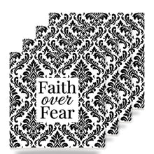 Faith Over Fear ceramic coasters set of 4