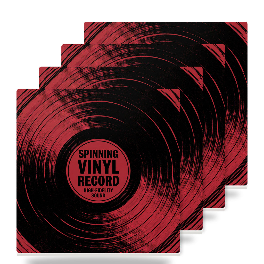 Vinyl Record ceramic coasters set of 4