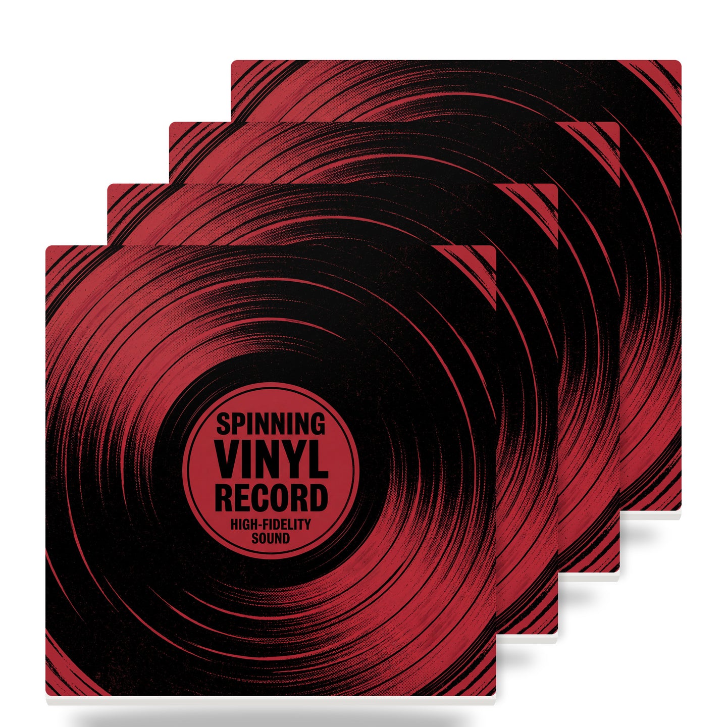 Vinyl Record ceramic coasters set of 4