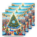 Blue Democratic Christmas ceramic coasters set of 4