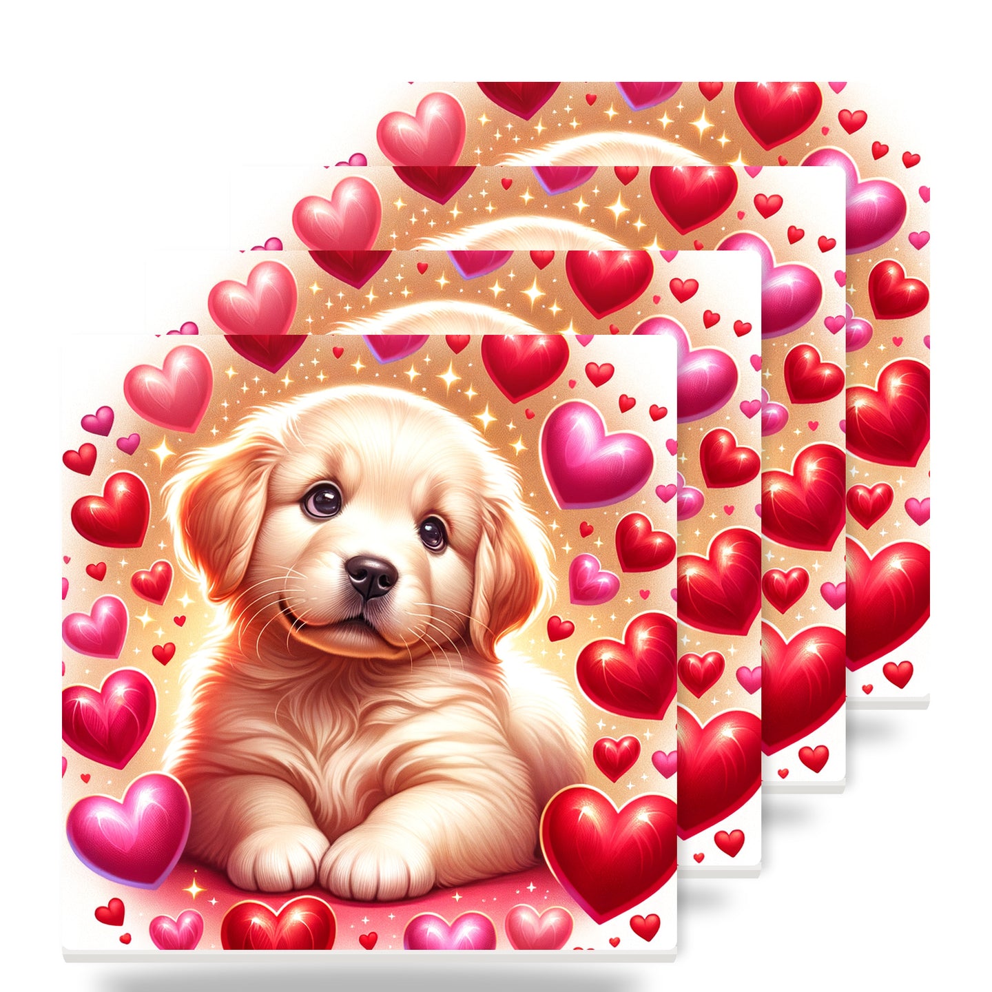 Golden Retriever ceramic coasters set of 4