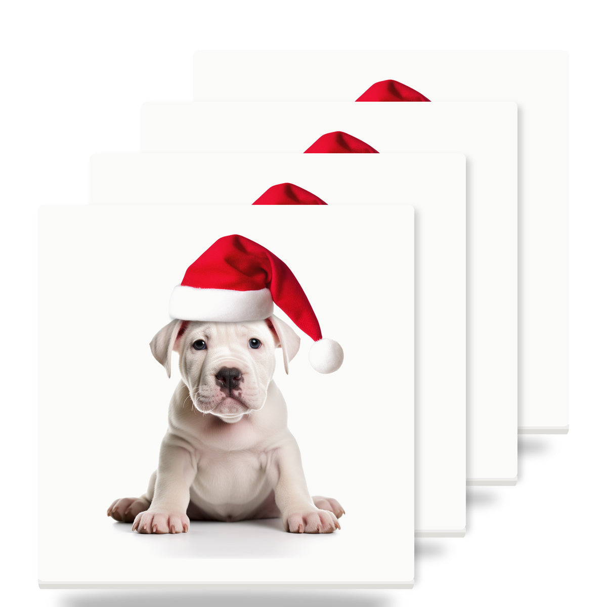 Dogo Argentino Puppy ceramic coasters set of 4