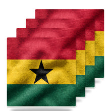 Ghana Flag Pride ceramic coasters set of 4