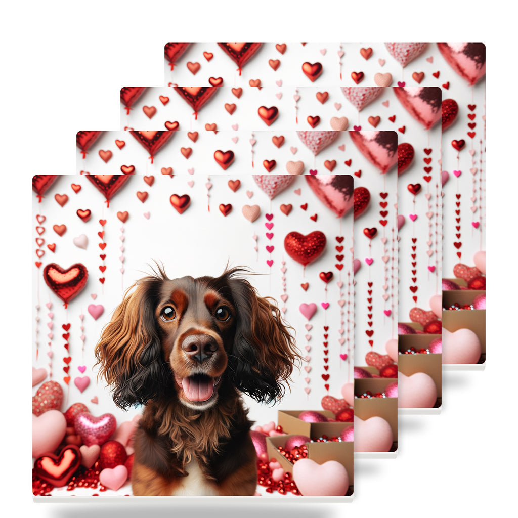 Dachshund ceramic coasters set of 4