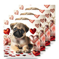 Pug ceramic coasters set of 4