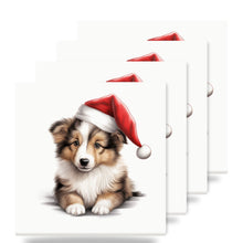 Shetland Sheepdog Puppy Drawing ceramic coasters set of 4