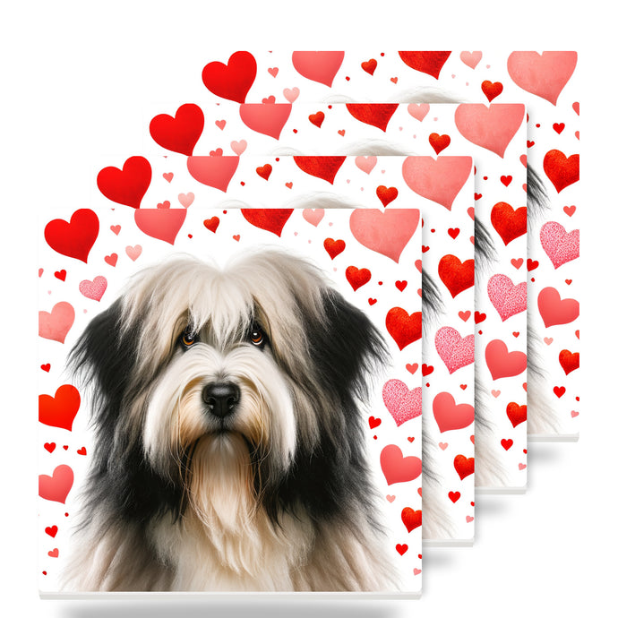 Tibetan Terrier ceramic coasters set of 4