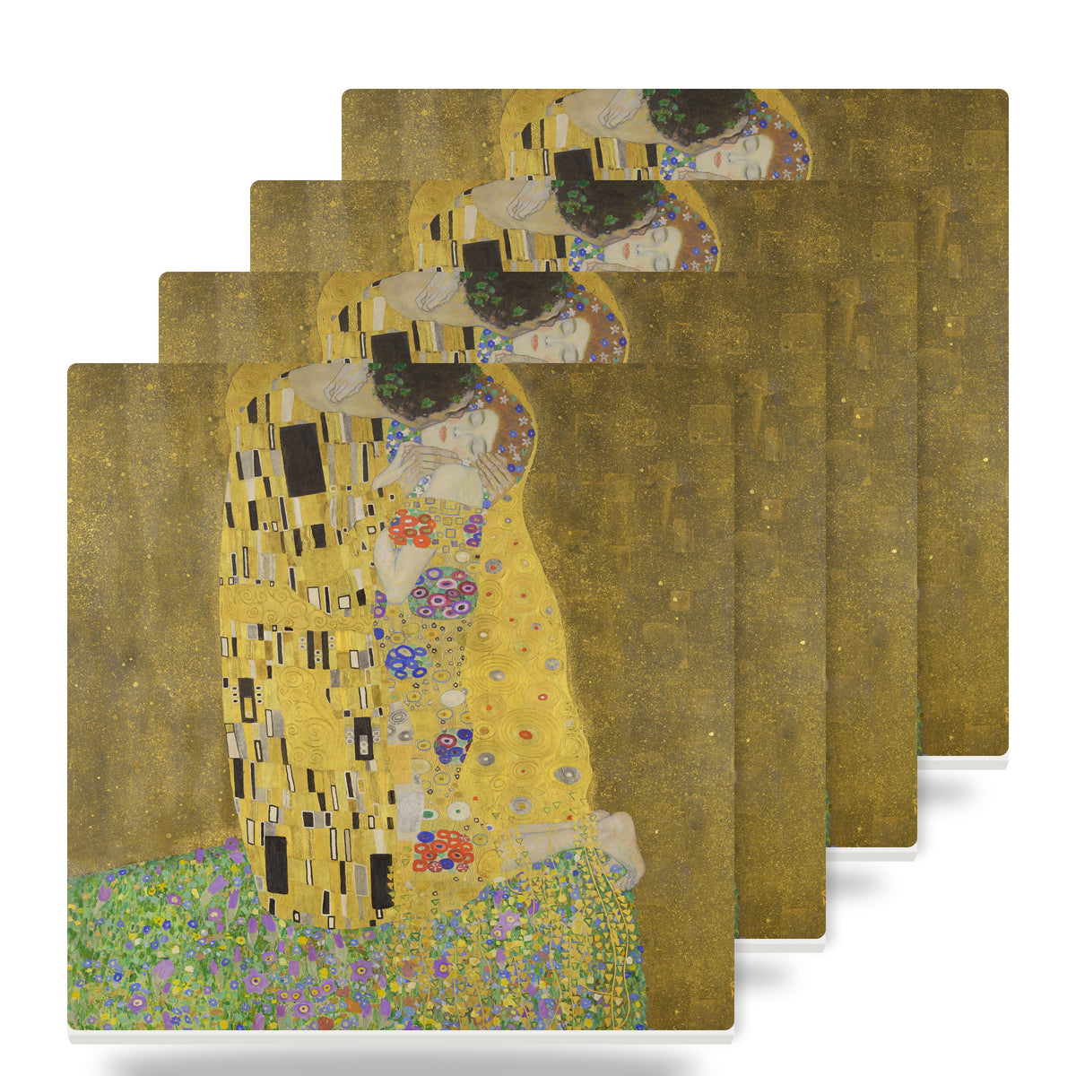 The Kiss ceramic coasters set of 4