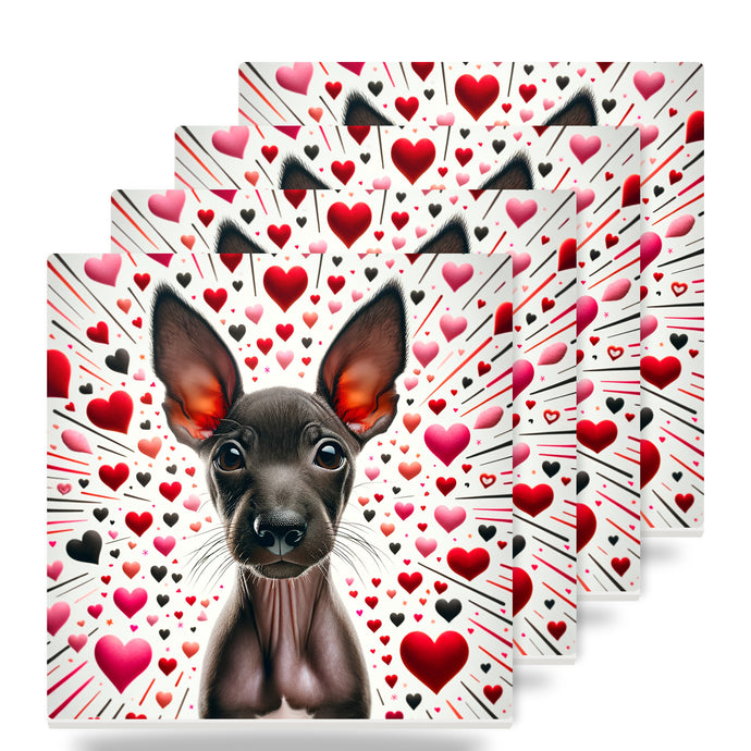 Xoloitzcuintli ceramic coasters set of 4