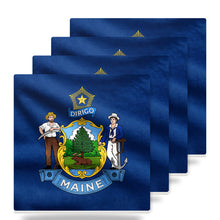 Maine State Flag ceramic coasters set of 4