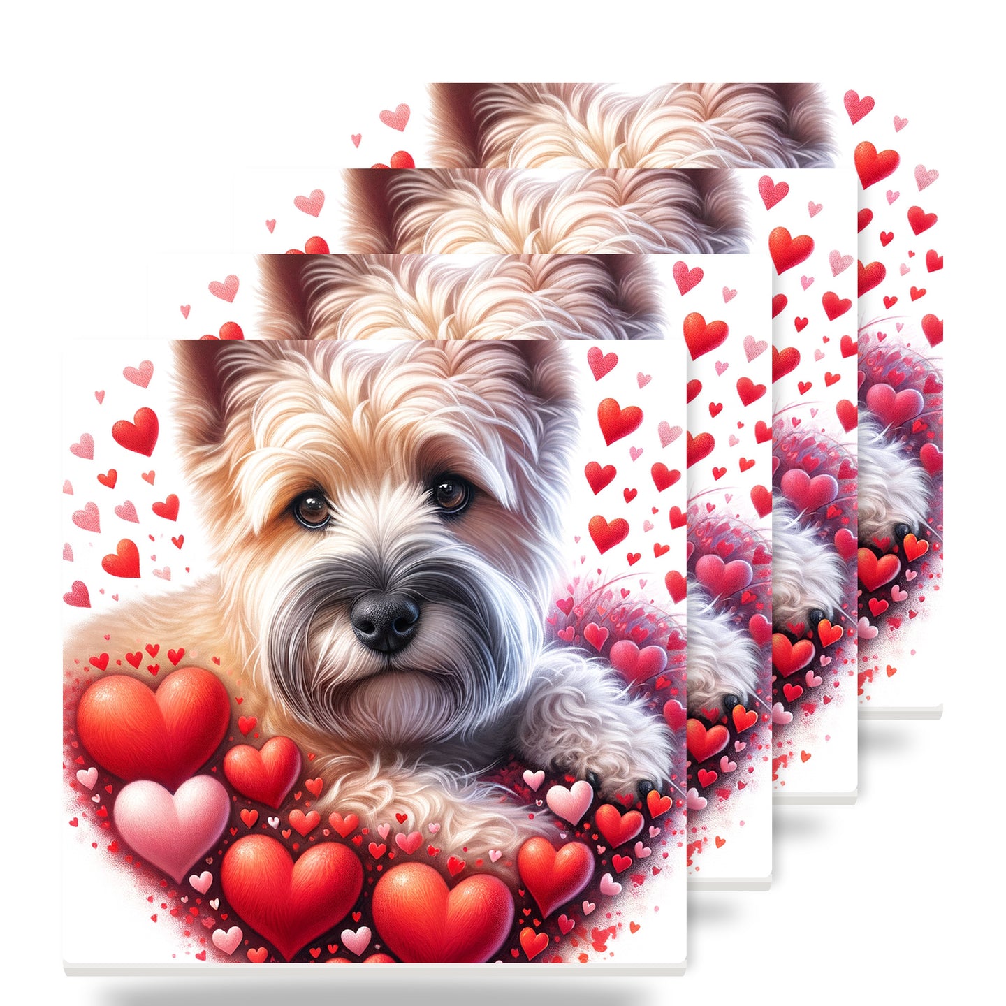 Cairn Terrier ceramic coasters set of 4