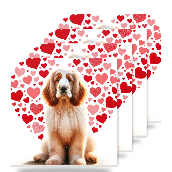 English Cocker Spaniel ceramic coasters set of 4