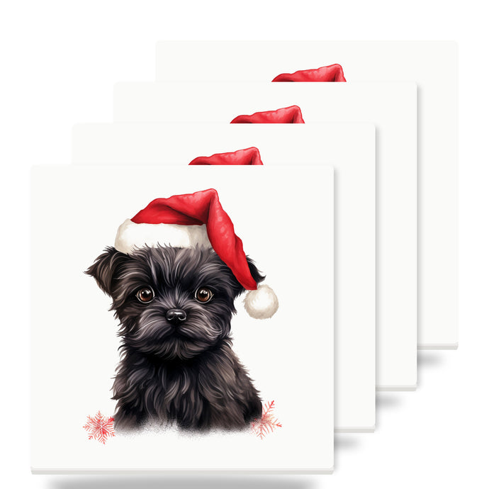 Affenpinscher Puppy Drawing ceramic coasters set of 4