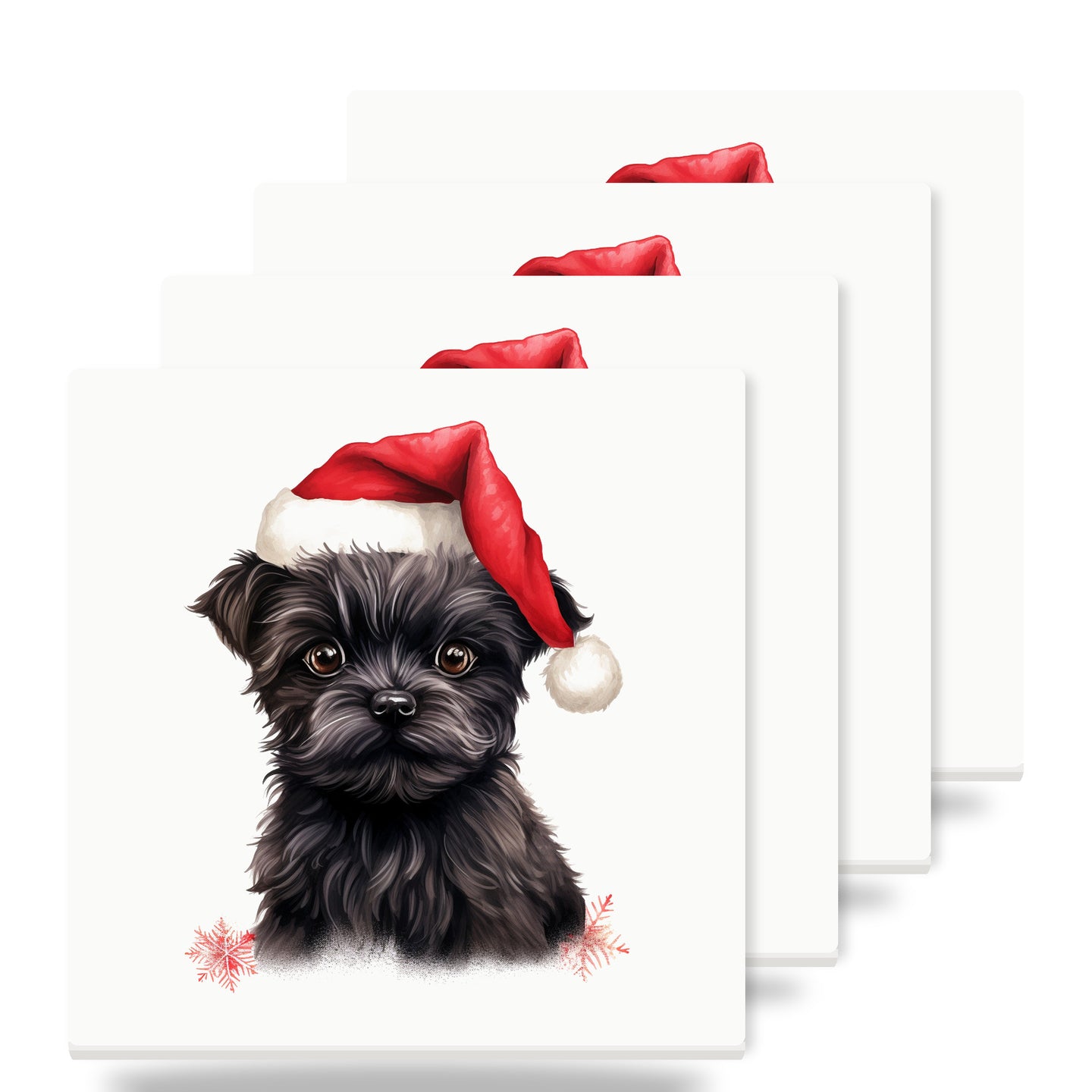 Affenpinscher Puppy Drawing ceramic coasters set of 4
