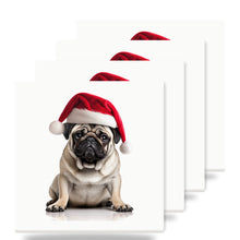 Pug ceramic coasters set of 4