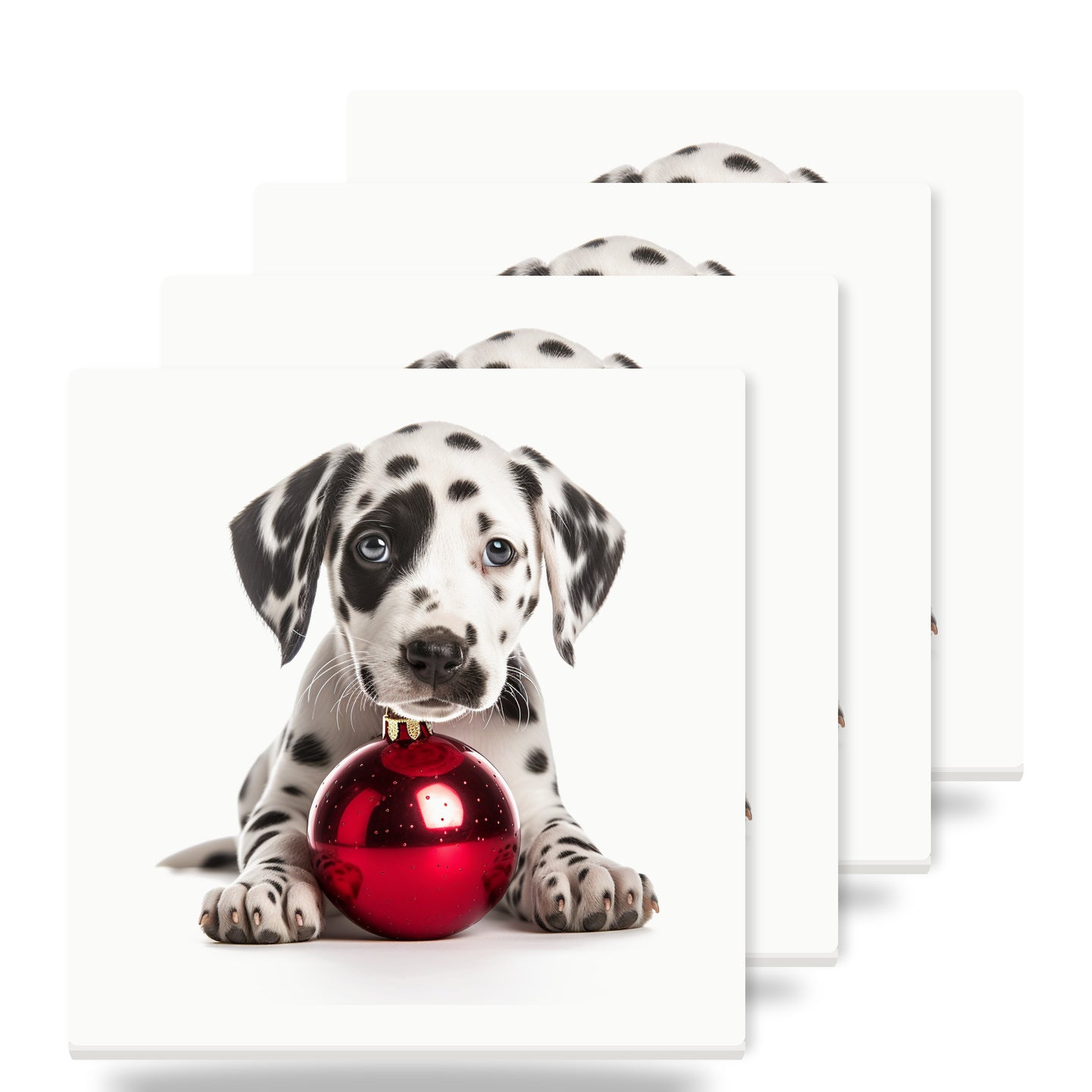 Dalmatian Puppy ceramic coasters set of 4