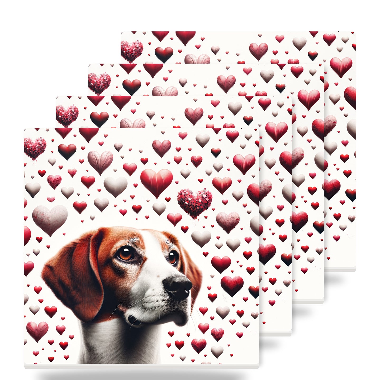 Beagle ceramic coasters set of 4