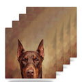 Doberman Portrait ceramic coasters set of 4