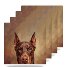 Doberman Portrait ceramic coasters set of 4