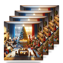 Holiday Harmony Gathering ceramic coasters set of 4