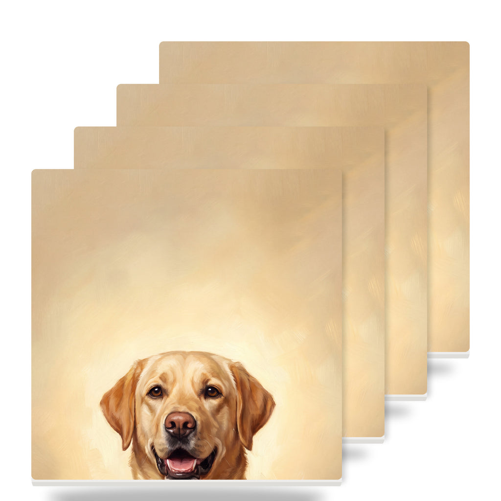 Labrador Retriever Portrait ceramic coasters set of 4