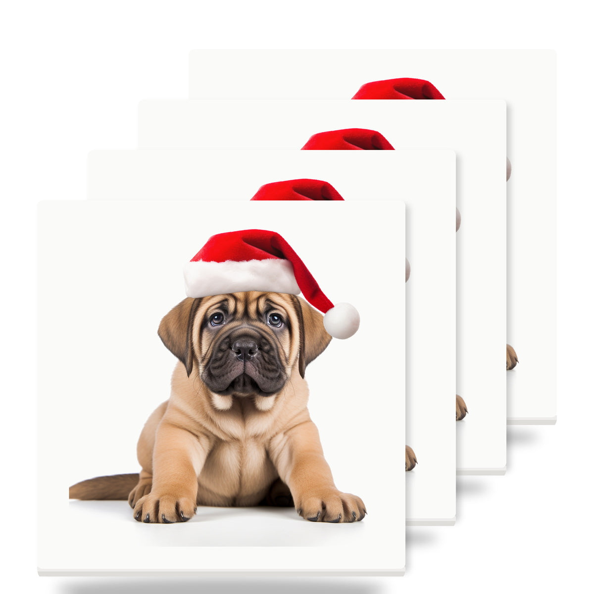 Mastiff Puppy ceramic coasters set of 4