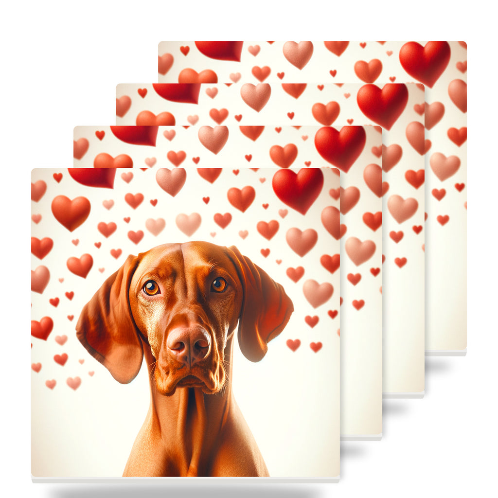 Vizsla ceramic coasters set of 4