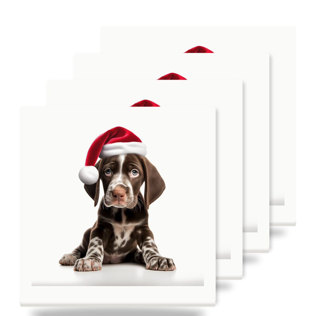 Pointer Puppy ceramic coasters set of 4